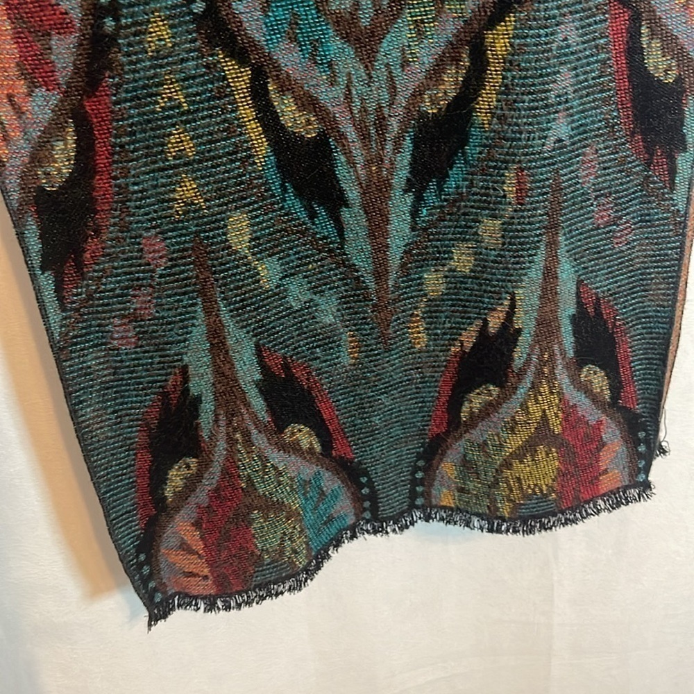 100% Cashmere Scarf Boho Art to Wear Length 78” Width 12.5” EUC - Picture 3 of 8